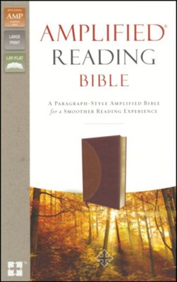 Amplified Reading Bible, Imitation Leather, Brown, Indexed  -     By: Lockman Foundation
