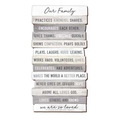 Our Family, Stacking Words Medium Plaque  - 