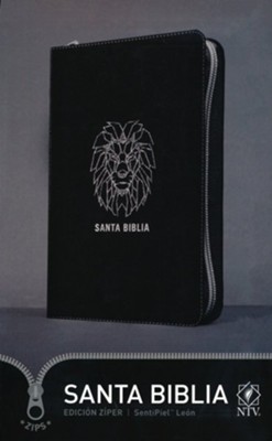 Santa Biblia NTV, Edici&#243;n z&#237;per, Le&#243;n, SentiPiel, Negro) (NTV     Holy Bible, Zipper Edition--soft leather-look, black with lion)  - 