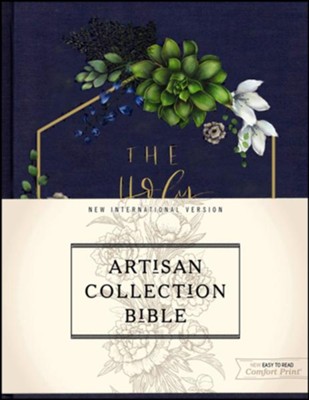 NIV Artisan Collection Bible--cloth over board, navy floral  -     By: Zondervan
