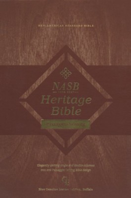 NASB Heritage Bible Passaggio Setting, Comfort Print--genuine leather, blue  - 