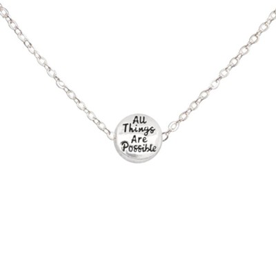 All Things Are Possible Necklace, Silver  - 