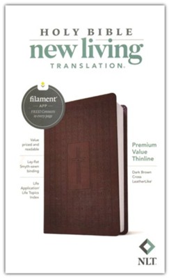 NLT Premium Value Thinline Bible, Filament Enabled Edition-- soft leather-look, brown  - 