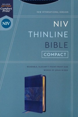 NIV Compact Thinline Bible, Comfort Print--soft leather-look, blue ...