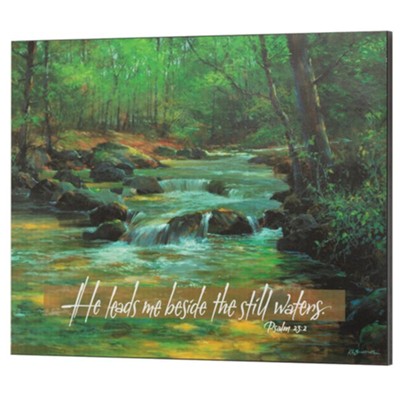 He Leads Me Beside the Still Waters, Psalm 23:2, Davidson River, Wall Plaque  - 