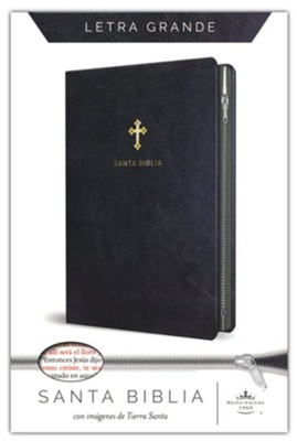 Biblia Reina Valera 1960, letra grande, s&#237mil piel negro con cremallera (Large Print Holy Bible, Black Leathersoft with Zipper)  - 