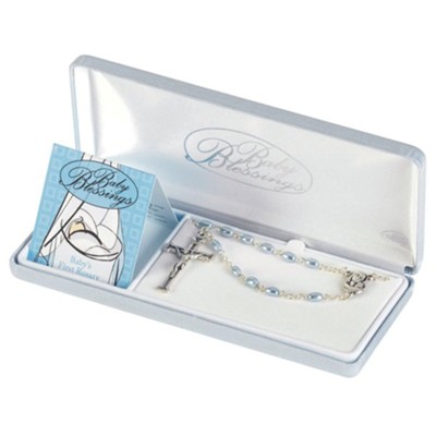 Baby Blessing Pearl Rosary, Blue  - 
