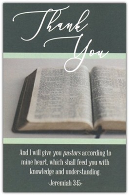 Thank You (Jeremiah 3:15, KJV) Bulletins, 100 - Christianbook.com