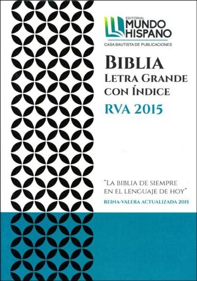 Biblia RVA 2015 Letra Grande, Imitacion Piel, Negra con Indice (Large Print, Imitation Leather, Black with Index)  - 
