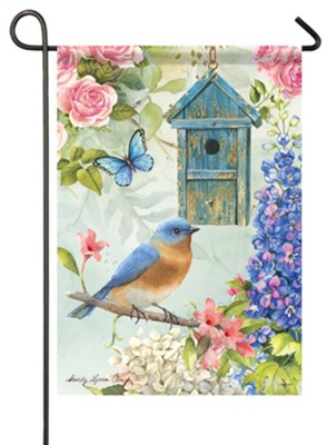 Bluebird Birdsong Flag, Small  -     By: Sandy Clough
