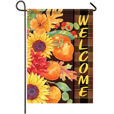 Welcome, Fall Floral, Flag, Small  -     By: Andrea Tachiera
