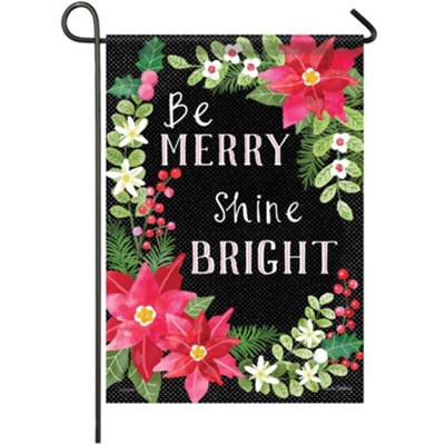 Be Merry Shine Bright Flag, Small  -     By: Paula Joerling
