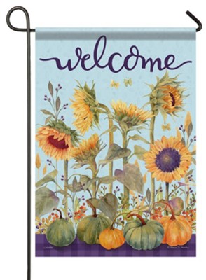 Welcome, Purple Sunflowers & Pumpkins, Small Flag: Rebecca Canale ...