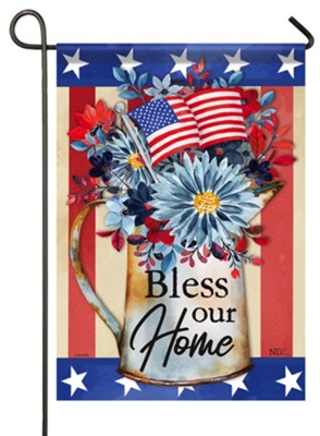 Americana Floral/Bless Our Home Garden Flag, Small  - 
