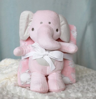 Elephant Blanket and Toy Set Pink Christianbook