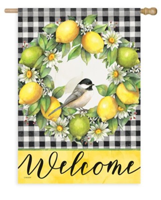 Welcome, Grove Songbird, Flag, Large  -     By: Sandy Clough
