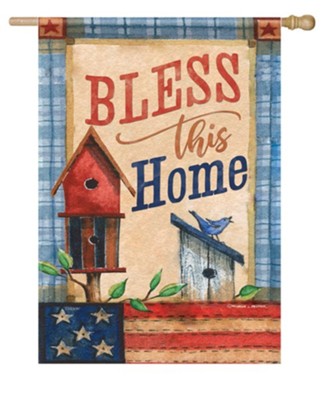Bless This Home, Patriotic Patchwork, Flag, Large  -     By: Michelle Palmer
