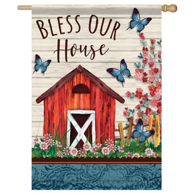 Bless Our House (Serene Barn) Flag, Large  -     By: Gail Green
