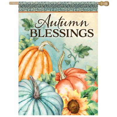 Autumn Blessings Flag, Large  -     By: ND Art & Design
