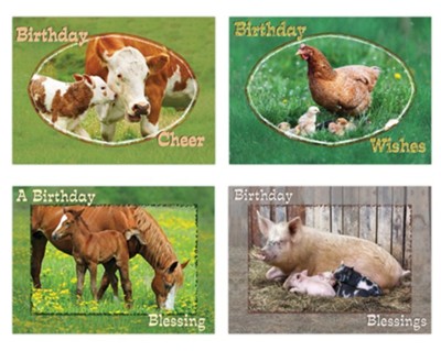 Birthday Farmyard Friends, Box of 12 cards  - 