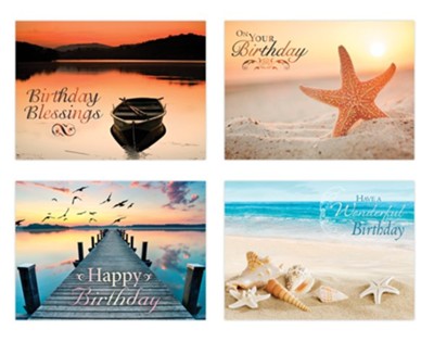 Birthday Coastal , Box of 12 cards  - 