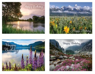 Birthday Mountain Joy, Box of 12 Cards (KJV)  - 