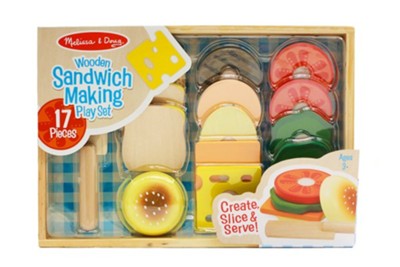 wooden sandwich set