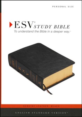 ESV Personal-Size Study Bible-genuine leather,  black  - 