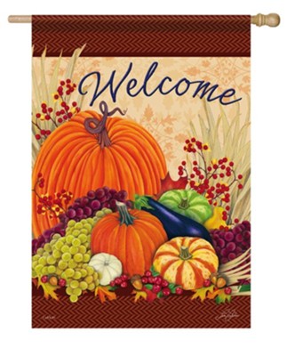 Welcome, Thanksgiving Bounty, Large Flag: Lisa Conlin - Christianbook.com
