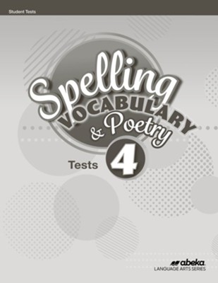 Spelling, Vocabulary, and Poetry Grade 4 Tests Book (6th Edition ...