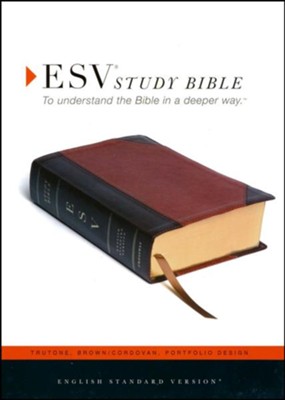 ESV Study Bible (TruTone, Brown/Cordovan, Portfolio Design, Indexed), Imitation Leather  - 