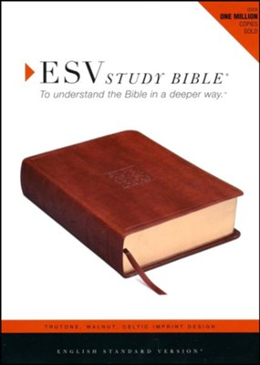 ESV Study Bible, TruTone Imitation Leather, Walnut, Celtic Imprint Design  - 