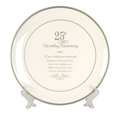 25th Wedding Anniversary Ceramic Plate  - 