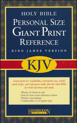 KJV Reference Bible, Personal-Sized, Giant Print -  Imitation Leather, Burgundy  - 