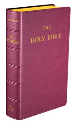 Douay-Rheims Pocket-Size Bible, Genuine Leather, Burgundy  -     Edited By: Bishop Richard Challoner
