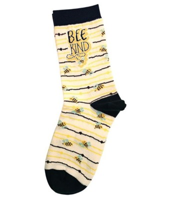 Bee Kind, Socks, Navy/Yellow  - 