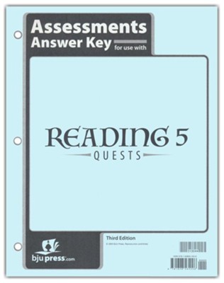 BJU Press Reading 5 Assessments Answer Key (3rd Edition)  - 