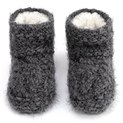 Slipper Booties, Charcoal, Small  - 
