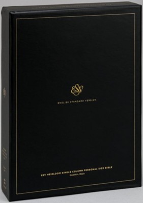 ESV Heirloom Single-Column Personal-Size Bible--goatskin leather, black  - 