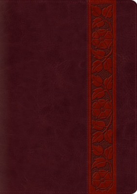ESV Study Bible, Large-Print--soft leather-look, mahogany with trellis design (indexed)  - 