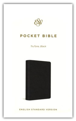 ESV Pocket Bible--soft leather-look, black  - 