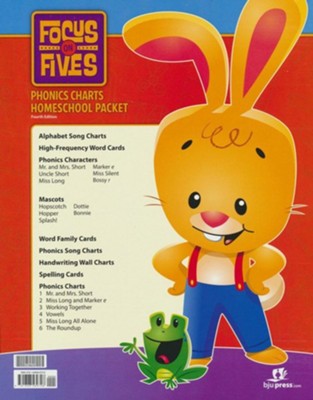 BJU Press K5 Focus on Fives Homeschool Phonics Flip Chart (4th Edition)  - 