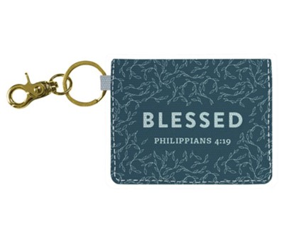 Blessed, Keychain ID Case, Blue  - 