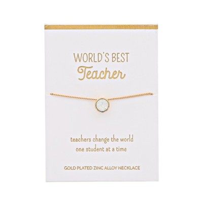 Best Teacher Necklace, Opal  - 