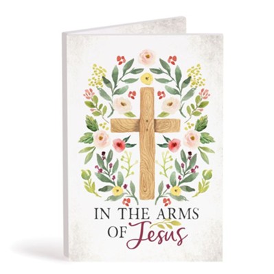 In The Arms Of Jesus Bifold Wooden Keepsake Card   - 
