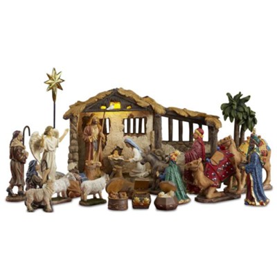 23 Piece Complete Collection (with figures up to 5 high and lighted stable)  - 