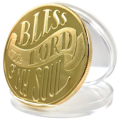 Bless The Lord Keepsake Coin Compass, Gold Plated  - 