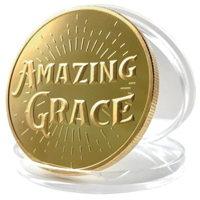 Amazing Grace Keepsake Coin Compass, Gold Plated  - 