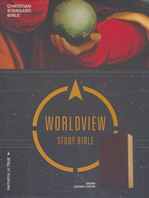 CSB Worldview Study Bible, Brown Genuine Leather  - 