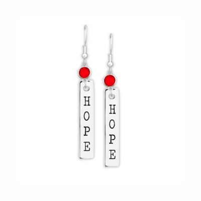 Hope Bottled Earrings with Red Accent Charm  -     By: Embrace your message
